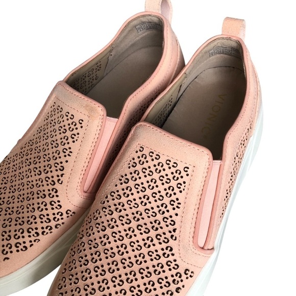 Vionic Sneaker Kimmie Perforated Suede Slip On Peach Pink Size 9 - Picture 8 of 12